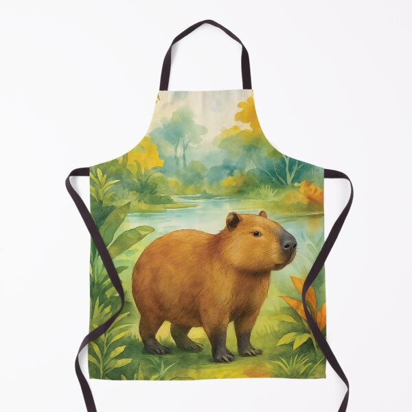 Item preview, Capybara Watercolor Wildlife Art designed and sold by MaverlyShop.