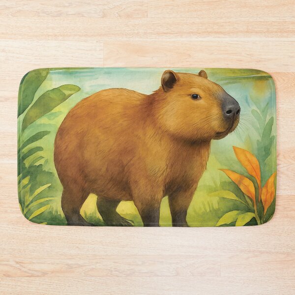 Item preview, Capybara Watercolor Wildlife Art designed and sold by MaverlyShop.