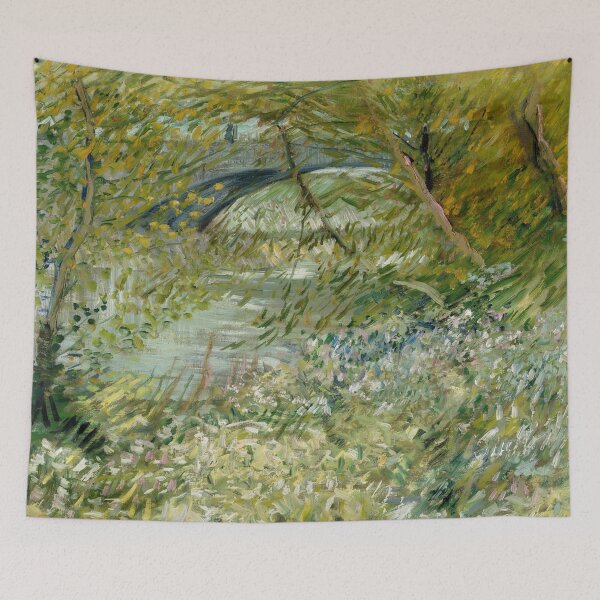 Artikelvorschau, Flussufer im Frühling von Vincent van Gogh: Postimpressionistisches Landschaftsposter entworfen und verkauft von artofuniverse.