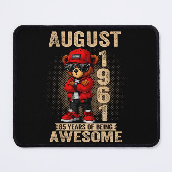 Item preview, August 1961 Birthday Gift Sixty Five Years Being Awesome Teddy Bear Shirt designed and sold by Serene woods.