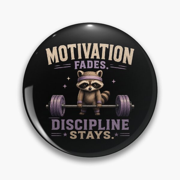 Item preview, Motivation Fades Discipline Stays Raccoon Gym Design designed and sold by HumbleAthlete.