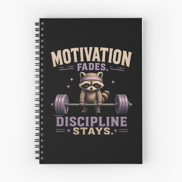 Item preview, Motivation Fades Discipline Stays Raccoon Gym Design designed and sold by HumbleAthlete.