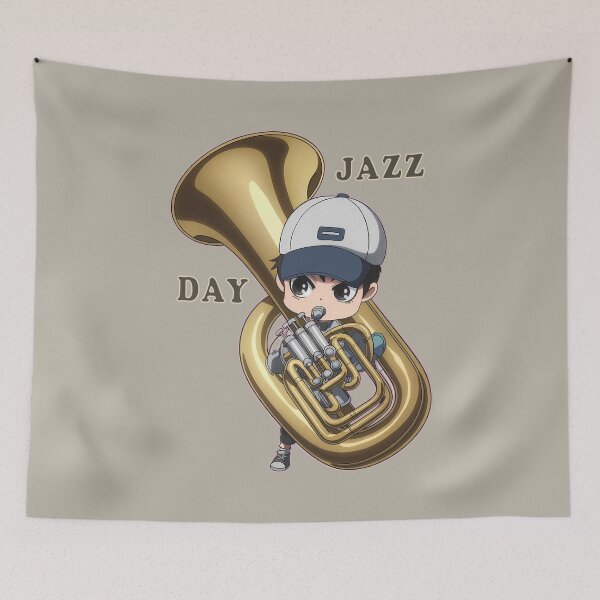 Item preview, Chibi Tuba Boy  - International Jazz Day designed and sold by Art-Arcade6.