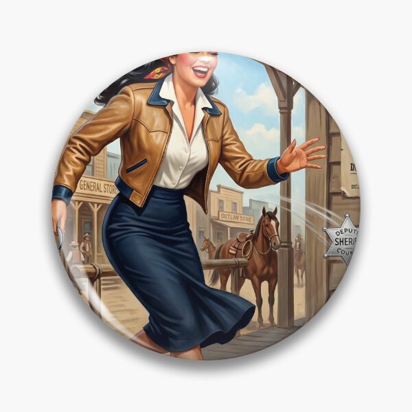 Item preview, Vintage 1950s Wild West Pin-Up Girl Western Wall Art designed and sold by Vincent-68.