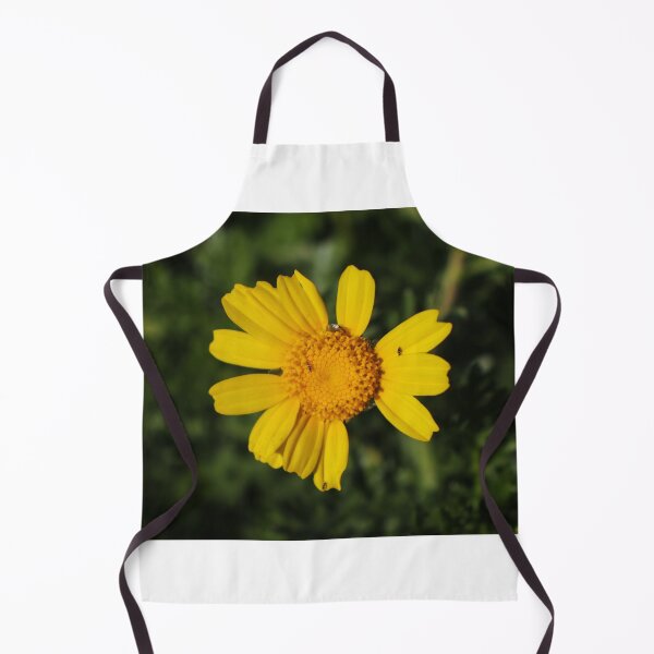 Item preview, Close-Up Of Bright Yellow Daisy Flower With Small Insects On Petals In Green Garden Background designed and sold by Nmallia.