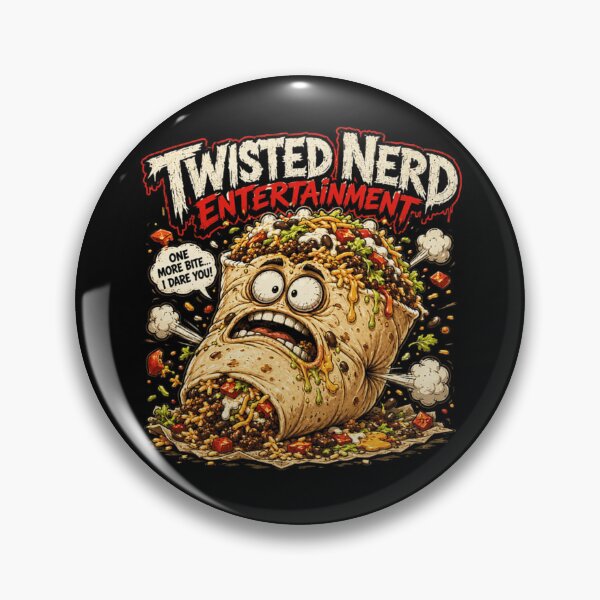 Item preview, Twisted Nerd Entertainment Angry Burrito Comical Food Monster Bursting Overfilled Illustration designed and sold by Taniyah Gomes.