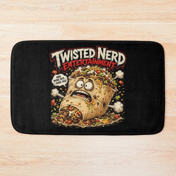 Item preview, Twisted Nerd Entertainment Angry Burrito Comical Food Monster Bursting Overfilled Illustration designed and sold by Taniyah Gomes.