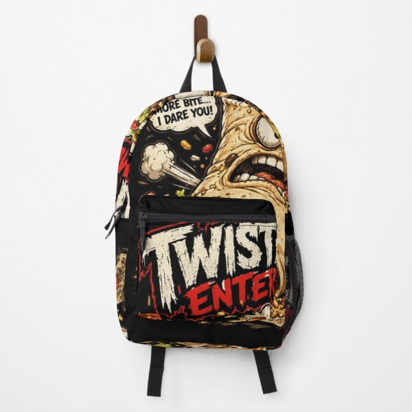 Item preview, Twisted Nerd Entertainment Angry Burrito Comical Food Monster Bursting Overfilled Illustration designed and sold by Taniyah Gomes.