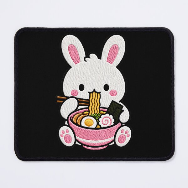 Item preview, Kawaii Bunny Eating Ramen - Japanese Food Lover Bunny Art designed and sold by ColorSplash123.