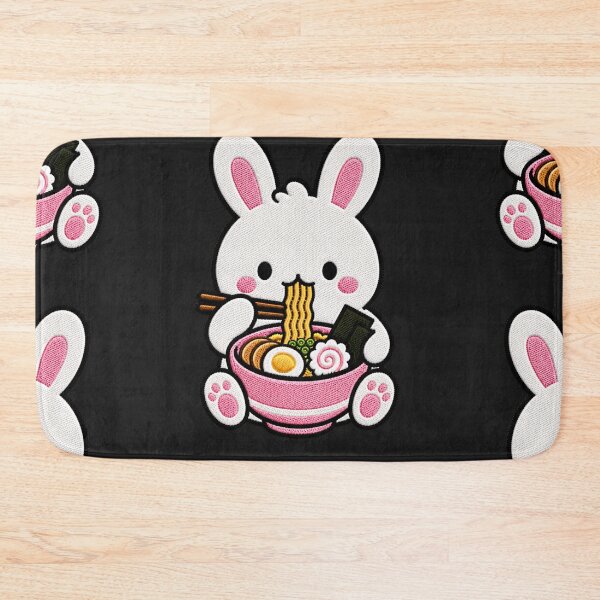 Item preview, Kawaii Bunny Eating Ramen - Japanese Food Lover Bunny Art designed and sold by ColorSplash123.