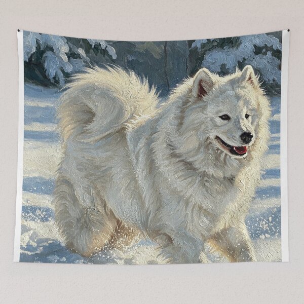 Item preview, Samoyed Playing in the Snow designed and sold by TheresaNicole.