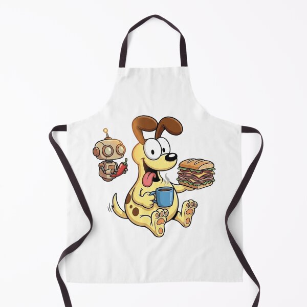 Item preview, Funny Space Dog Cartoon With Coffee Sandwich Rockets And Cute Robots designed and sold by Charonde.