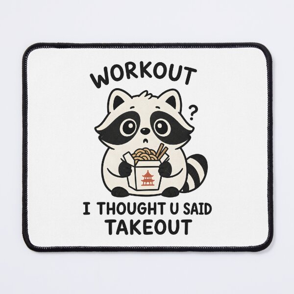 Item preview, Workout Takeout Raccoon designed and sold by ChocoMellowCo.