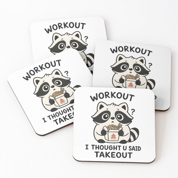 Item preview, Workout Takeout Raccoon designed and sold by ChocoMellowCo.