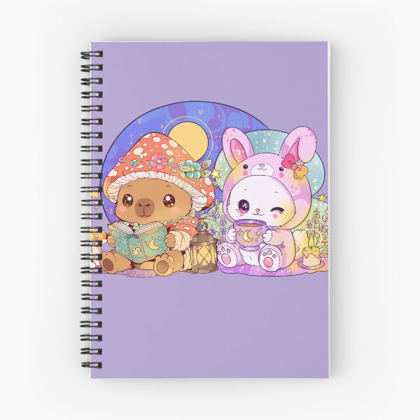Item preview, Cozy capybara and bunny mystic art - kawaii besties cartoon  designed and sold by StudioPeachPop.