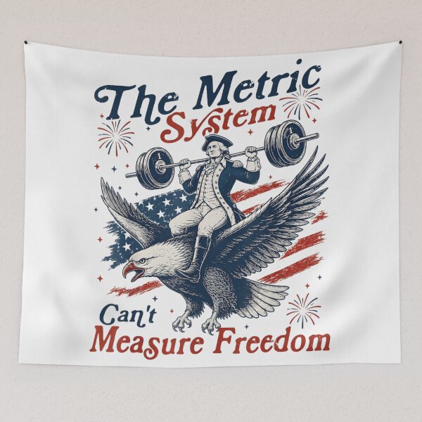 Item preview, The Metric System Cant Measure Freedom George Washington Riding Eagle Heavy Weightlifting designed and sold by Taniyah Gomes.