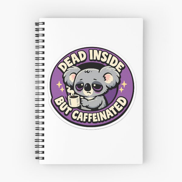 Item preview, Cute Koala Dead Inside But Caffeinated Retro Purple Sticker designed and sold by MIROUZ2000.
