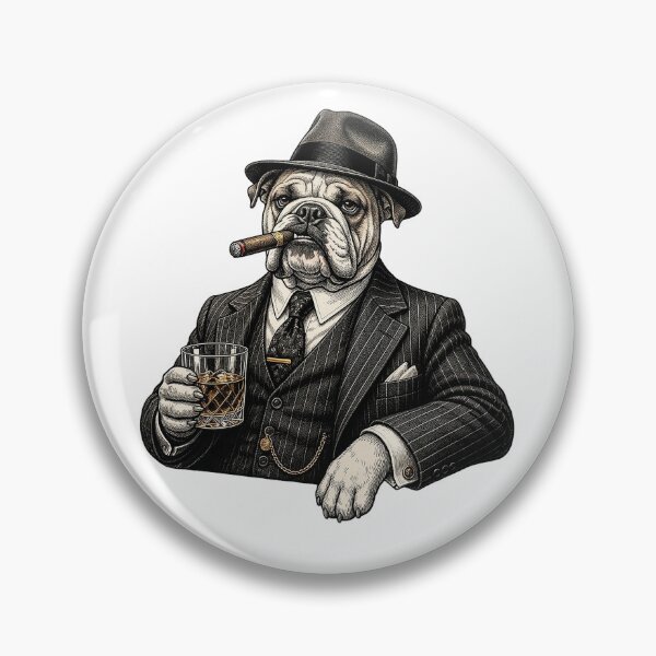 Item preview, Mafia Boss Bulldog Smoking Cigar and Drinking Whiskey designed and sold by Articooler.