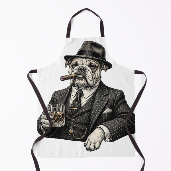 Item preview, Mafia Boss Bulldog Smoking Cigar and Drinking Whiskey designed and sold by Articooler.