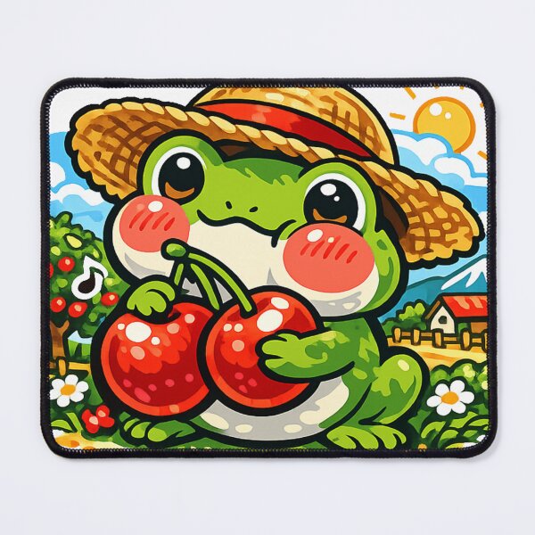 Item preview, Kawaii Cherry Frog Sticker – Cute Japanese Countryside Frog Holding Cherries Anime Design designed and sold by kawaii animal store (in Japan).