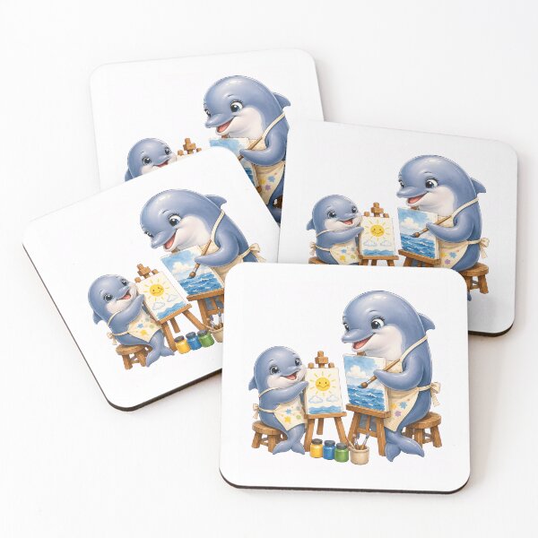 Item preview, Cute Dolphin Artists Painting Together designed and sold by Passionread.