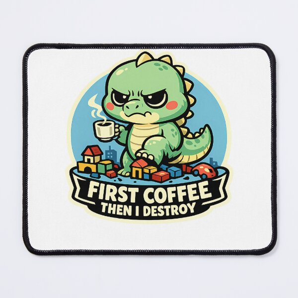 Item preview, Funny Alligator First Coffee Then I Destroy Pastel Sticker designed and sold by MIROUZ2000.