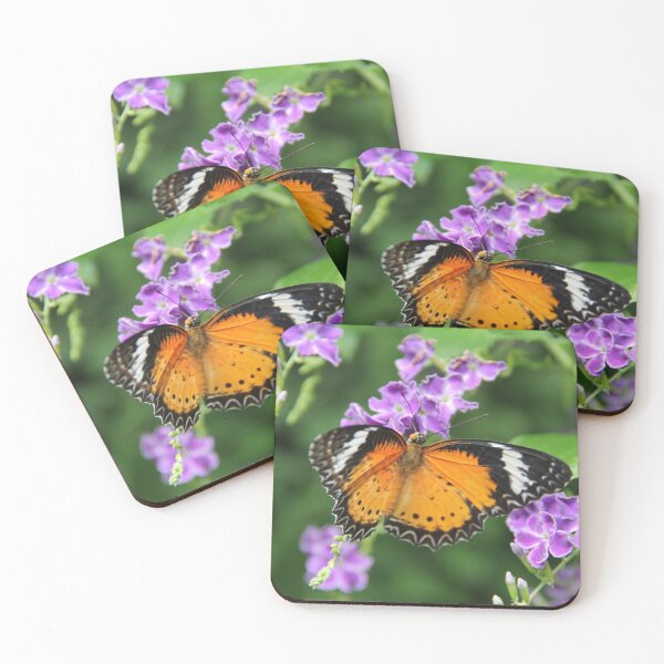 Item preview, Orange butterfly on a purple flower designed and sold by GreatShinigami.