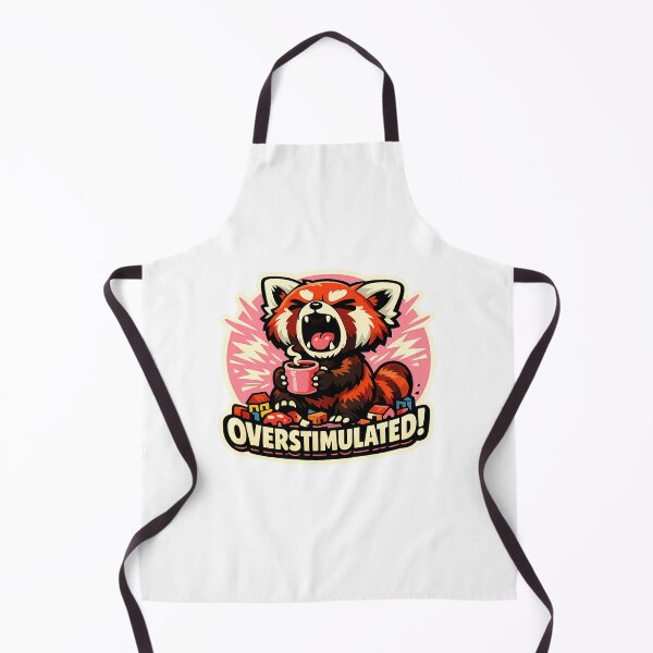 Item preview, Kawaii Red Panda Overstimulated Funny Pink Sticker designed and sold by MIROUZ2000.