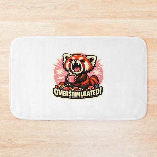 Item preview, Kawaii Red Panda Overstimulated Funny Pink Sticker designed and sold by MIROUZ2000.