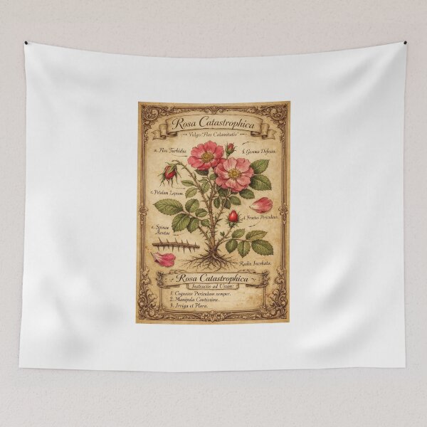 Item preview, Rosa Catastrophica Funny Dramatic Plant Botanical Burnout Surreal Art Gift designed and sold by Print Loft.