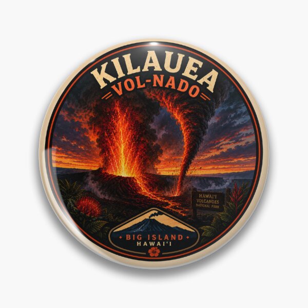 Item preview, Kīlauea Vol-Nado Epic Volcano Tornado Travel Badge | Big Island Hawaii Sticker designed and sold by Swanny's Custom T-shirt and Gift Designs.