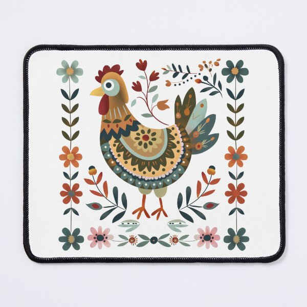 Item preview, Scandinavian Folk Art, Floral Chicken designed and sold by xiao xuans.