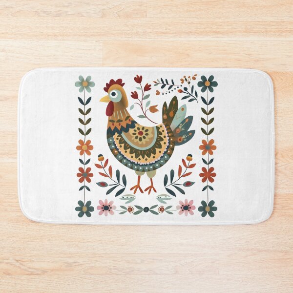 Item preview, Scandinavian Folk Art, Floral Chicken designed and sold by xiao xuans.