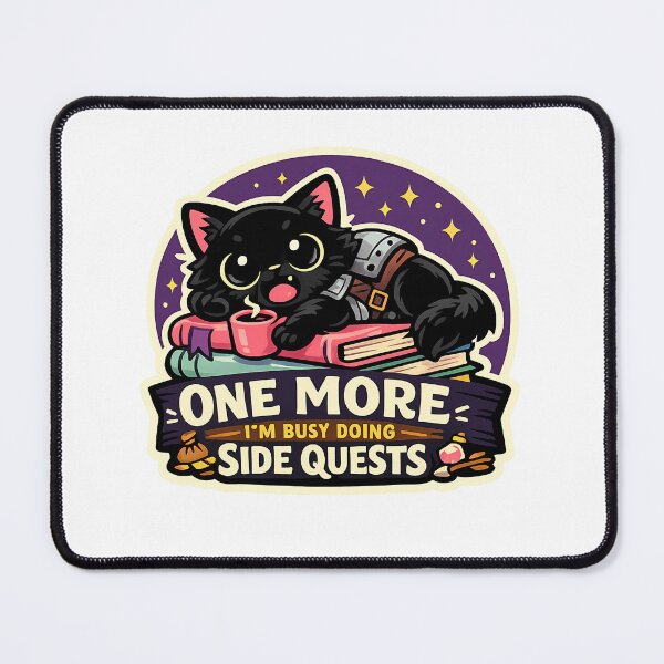 Item preview, Cute Black Cat Bookworm One More Chapter Purple Sticker designed and sold by MIROUZ2000.