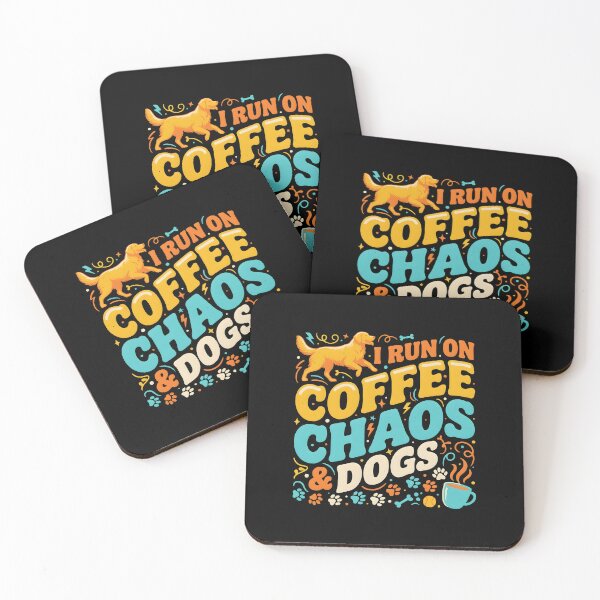 Item preview, I Run On Coffee, Chaos And Dogs Cute Dog Dad Coffee Addict designed and sold by Redgiant87x.