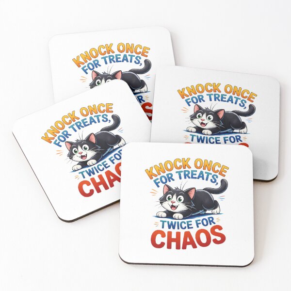 Item preview, Knock Once for Treats, Twice for Chaos Cat designed and sold by Canvas-Whispers.