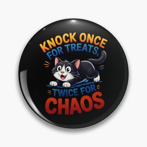 Item preview, Knock Once for Treats, Twice for Chaos Cat designed and sold by Canvas-Whispers.