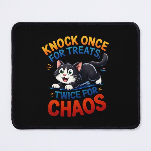 Item preview, Knock Once for Treats, Twice for Chaos Cat designed and sold by Canvas-Whispers.