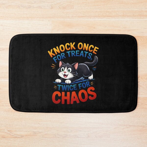 Item preview, Knock Once for Treats, Twice for Chaos Cat designed and sold by Canvas-Whispers.