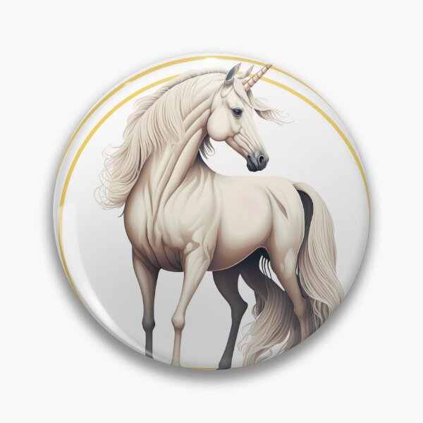 Item preview, Majestic White Unicorn Gold Circle Fantasy Art | Magical Mythical Creature Design designed and sold by DrimitStore.