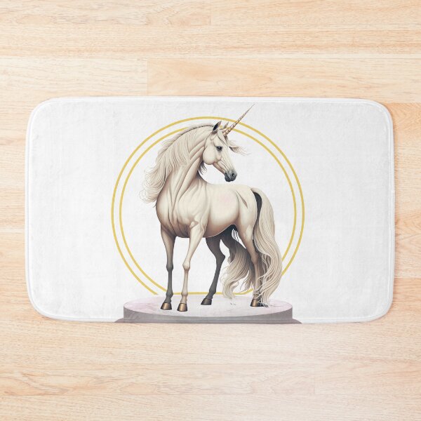 Item preview, Majestic White Unicorn Gold Circle Fantasy Art | Magical Mythical Creature Design designed and sold by DrimitStore.