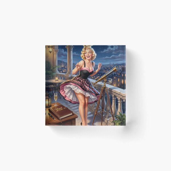 Item preview, Vintage Marilyn Pin-Up Stargazing on Romantic Terrace designed and sold by Vincent-68.