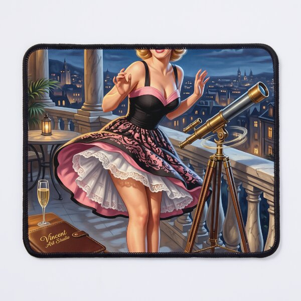 Item preview, Vintage Marilyn Pin-Up Stargazing on Romantic Terrace designed and sold by Vincent-68.