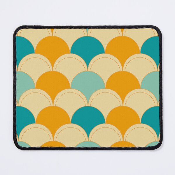 Item preview, Seventies arcade pattern in blue, beige and yellow  designed and sold by StefanStudioArt.