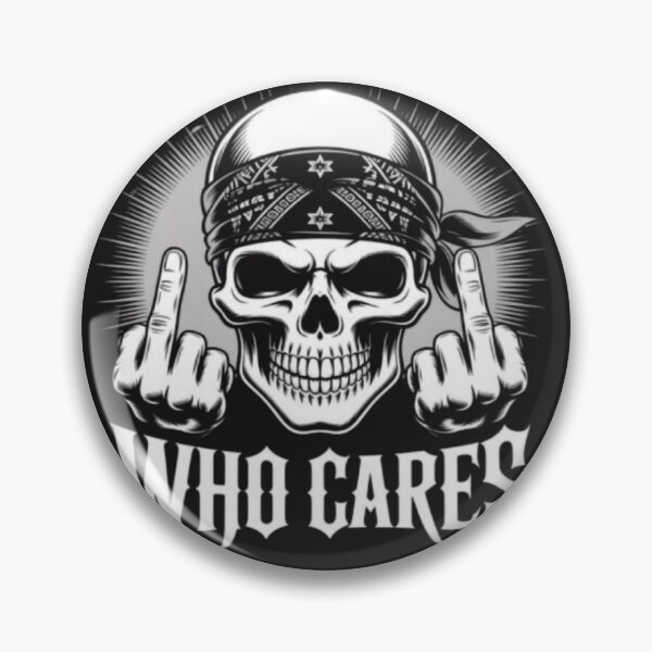 Item preview, Who Cares Skull Design | Sarcastic Gothic Streetwear designed and sold by SimranChhina.