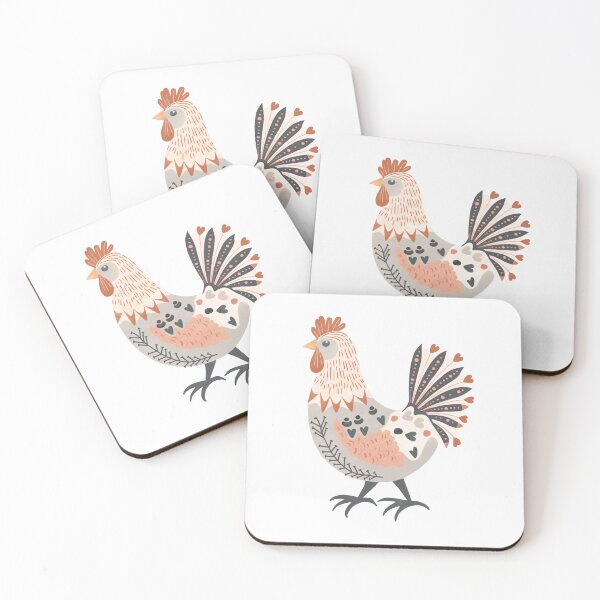 Item preview, Scandinavian Folk Art, Floral Chicken designed and sold by xiao xuans.
