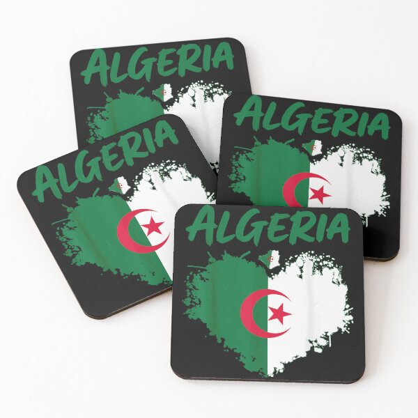 Item preview, Algeria Flag Map Distressed Splatter Heart Patriotic North African Country Silhouette designed and sold by MassonCalepon.