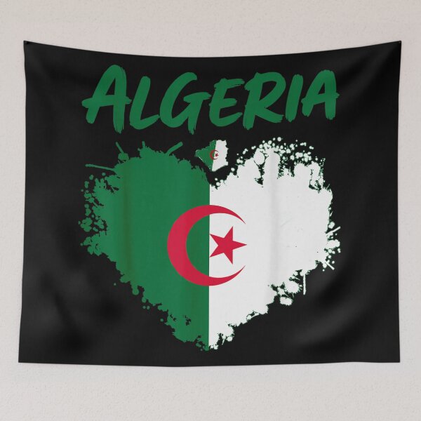 Item preview, Algeria Flag Map Distressed Splatter Heart Patriotic North African Country Silhouette designed and sold by MassonCalepon.