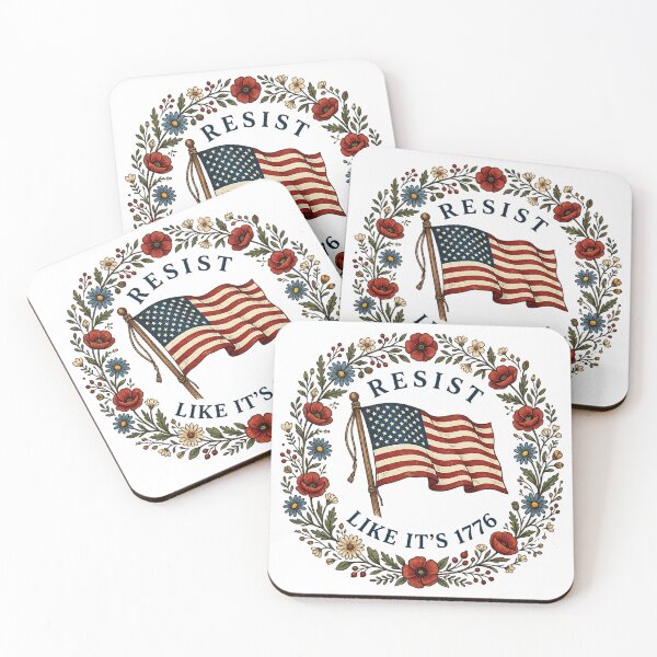 Item preview, Resist Like It’s 1776 Patriotic Floral American Flag Independence Day designed and sold by CutOutIdols.