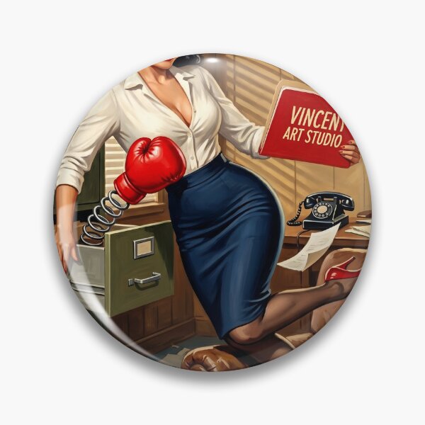 Item preview, Retro Pinup Secretary Boxing Glove Office Art designed and sold by Vincent-68.